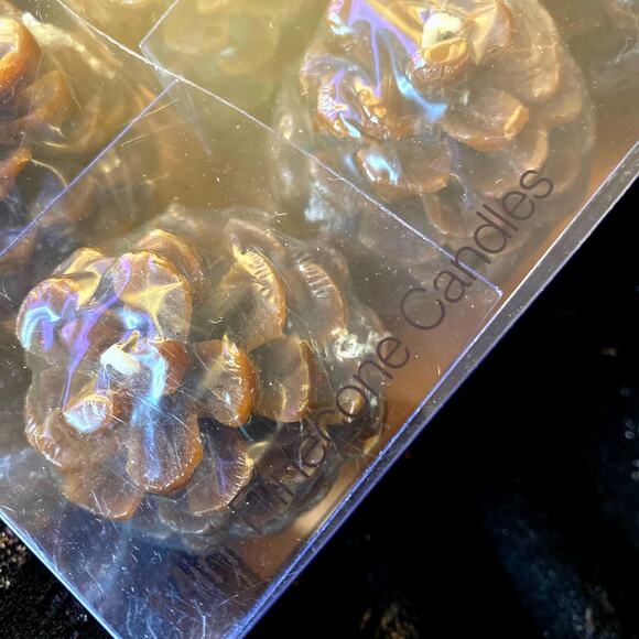 Mini Pinecone Candles Autumn Fall Home Decor unscented NIP Crate & Barrel 6 set - Picture 4 of 6